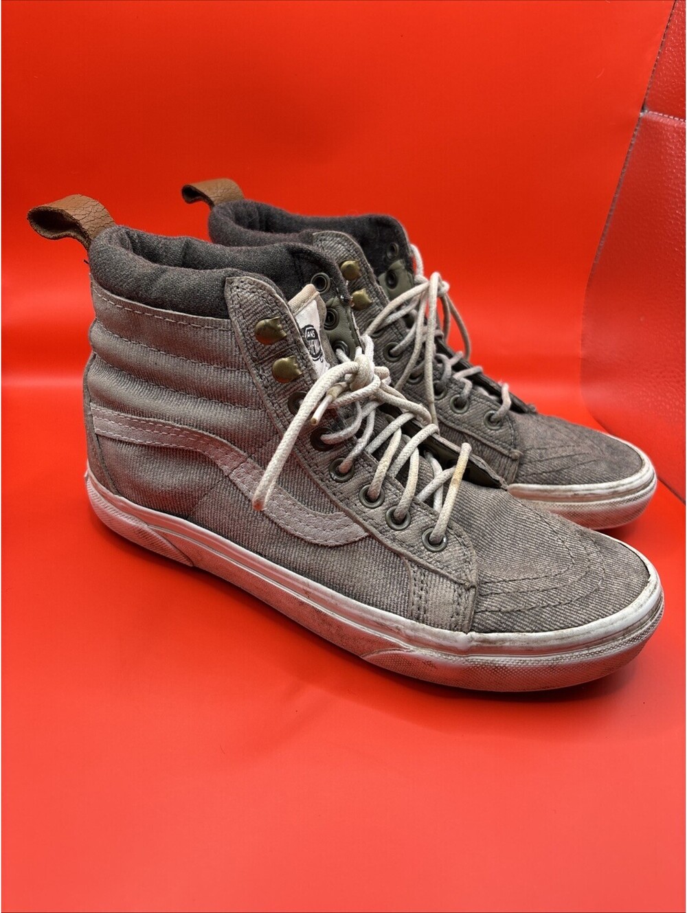 Vans Off The Wall High-Top Sneakers Brown Canvas Size 9